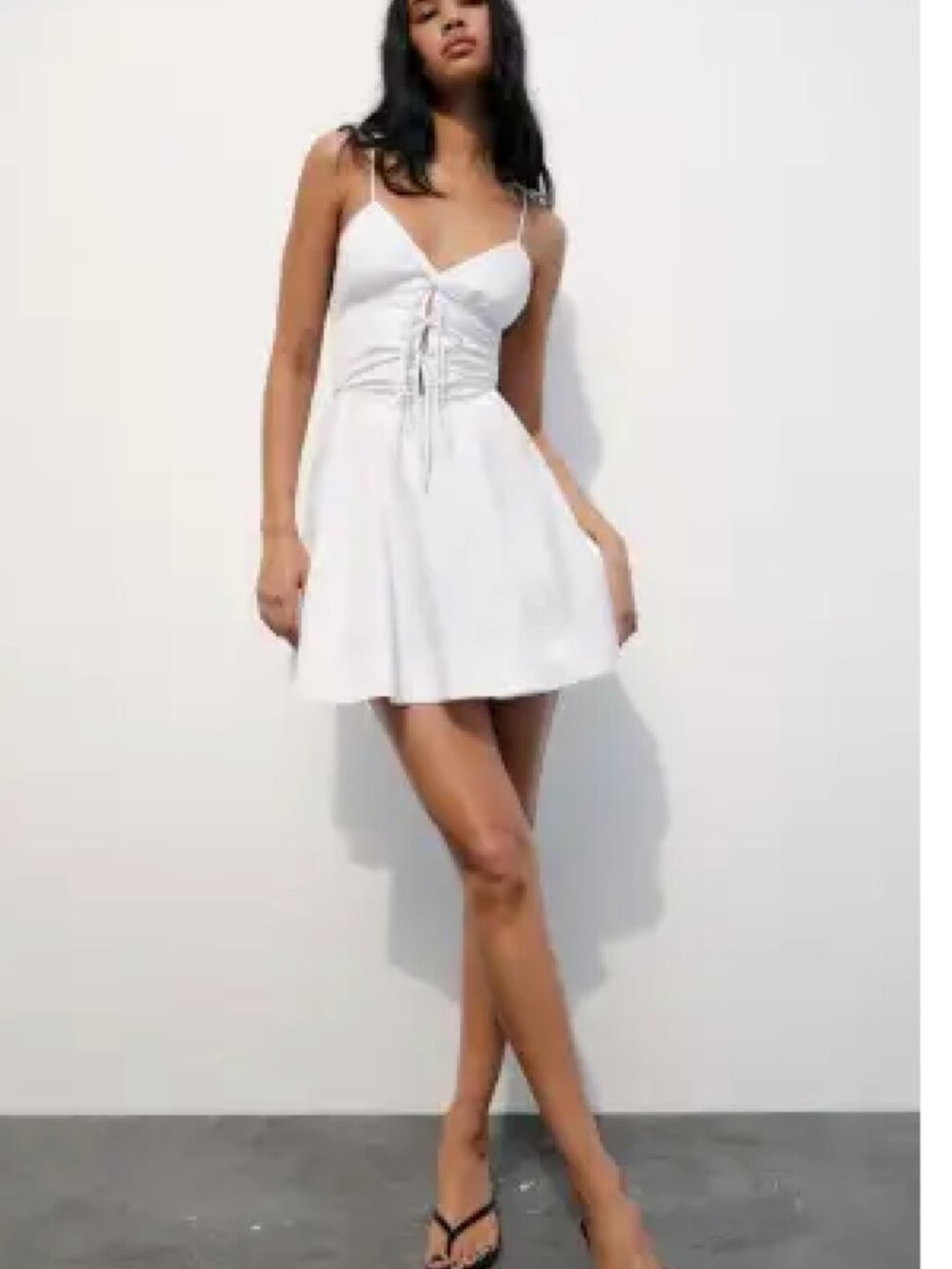ZARA  BOW TRIM GABARDINE MINI DRESS